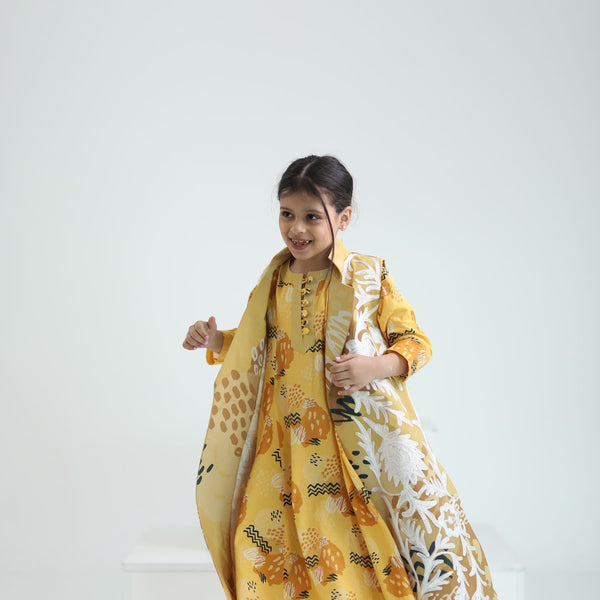 Farfasha Yellow Long Vest / Kids