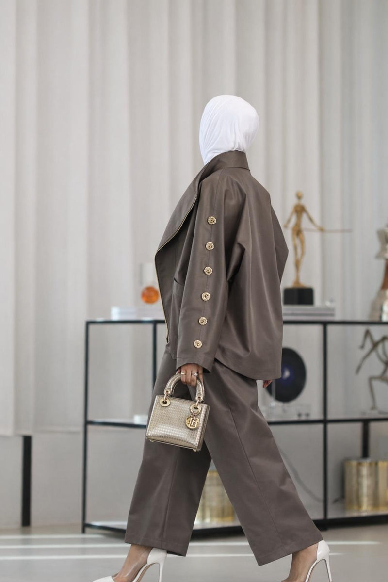 Eid 19 - Taupe Set ( Pants + Jacket )