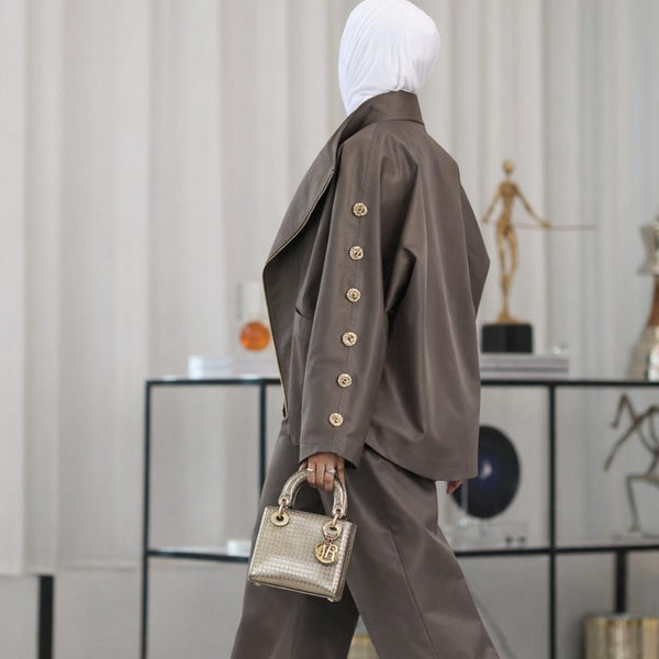 Eid 19 - Taupe Set ( Pants + Jacket )