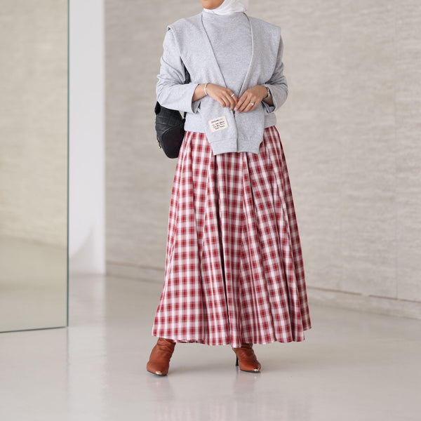 Cherry Plaid Skirt