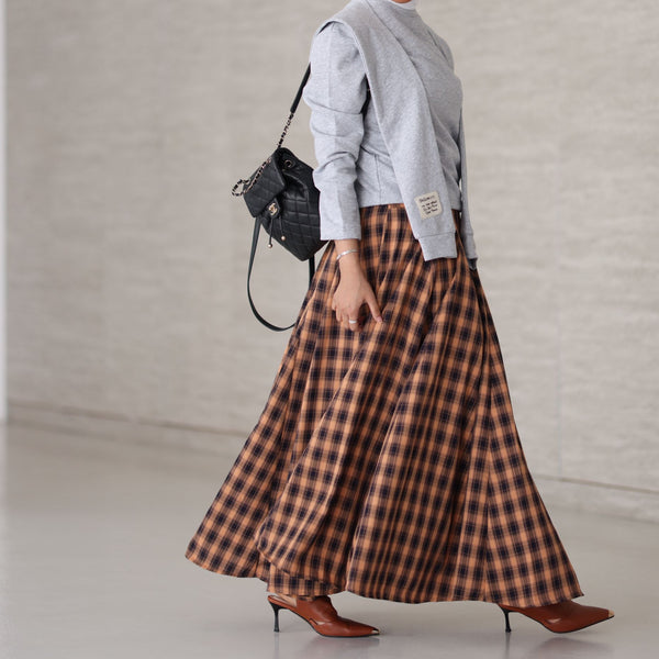 Cinnamon Check Skirt