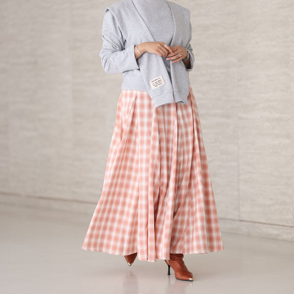 Blush Check Skirt