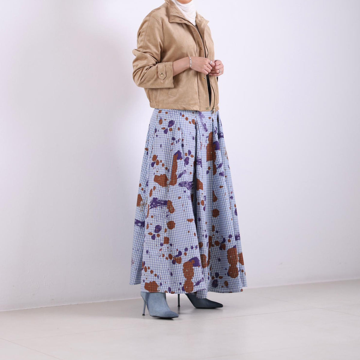 Artistic Flow Skirt- light blue