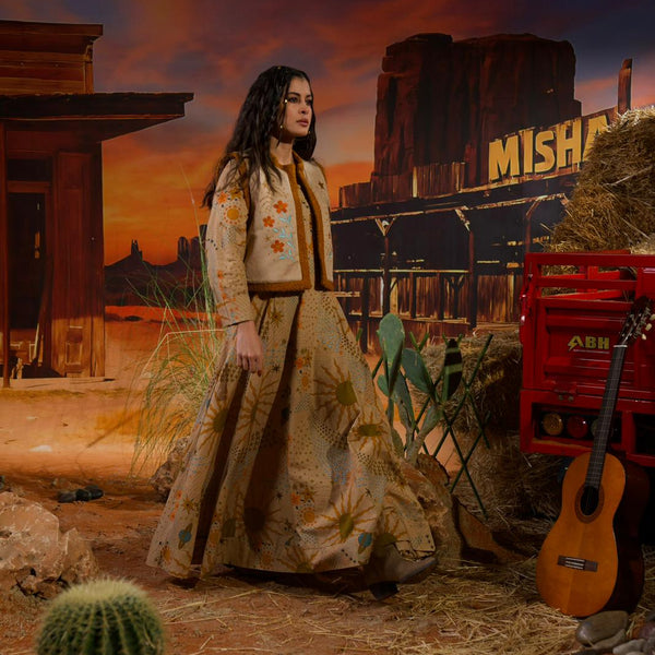 Solaris dress with vest - beige