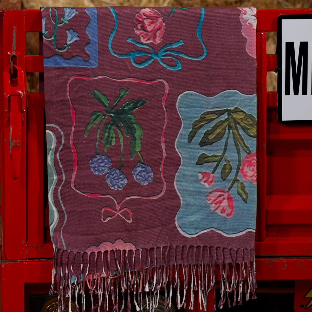 Gardenia scarve - velvet rose