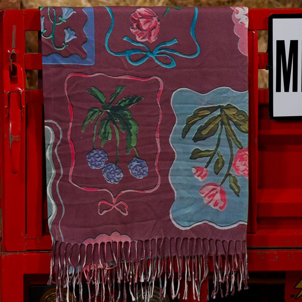 Gardenia scarve - velvet rose