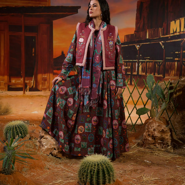 Gardenia  vest - velvet rose