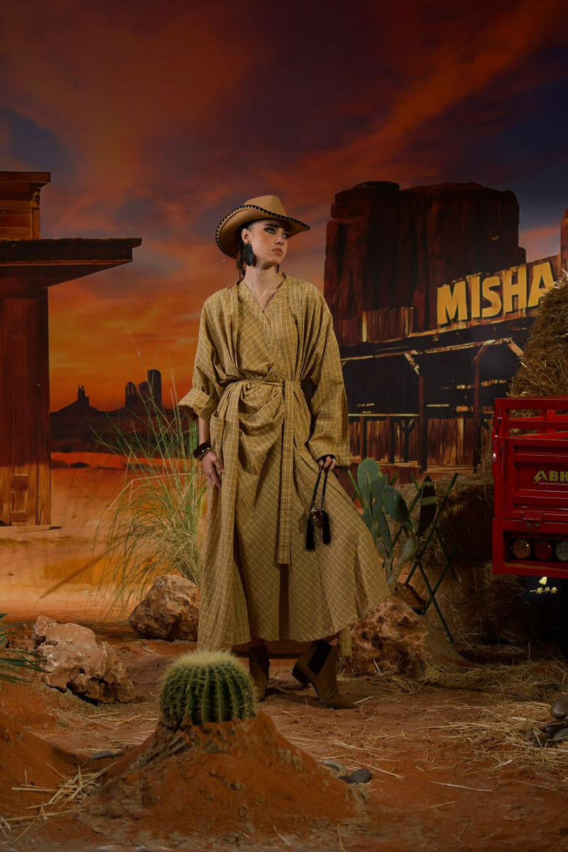Western Soul- mustard Dress+besht