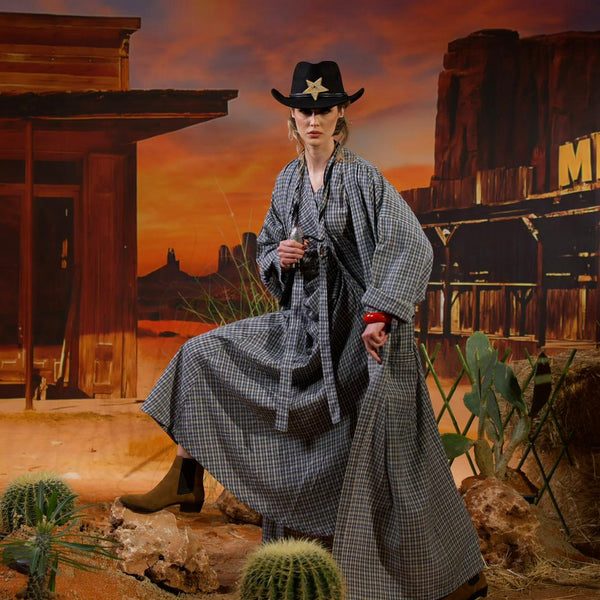 Western Soul- navy Dress+besht