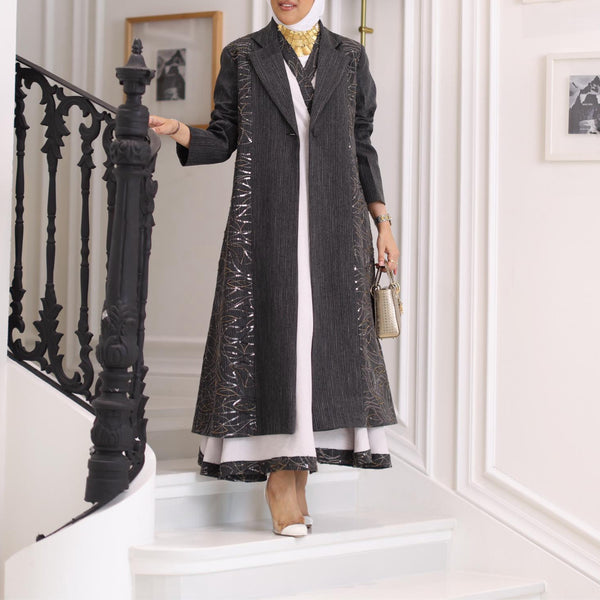 Eid 17 - Gray ( Jacket + Dress )