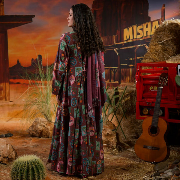 Gardenia scarve - velvet rose